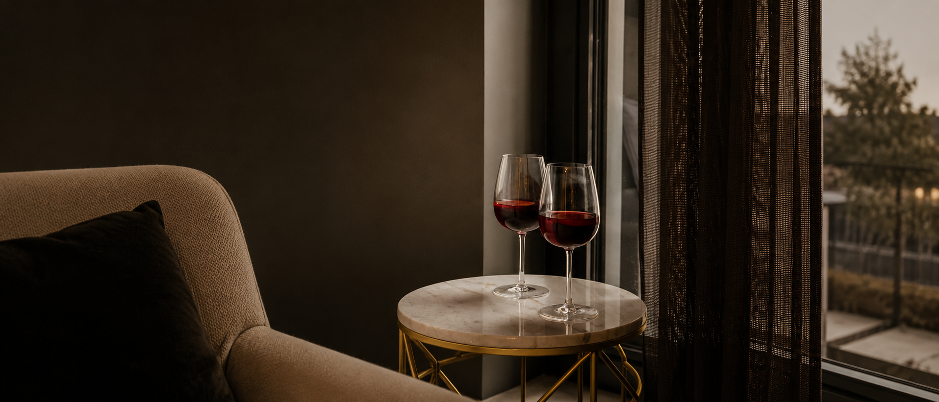 Close detail of glassware